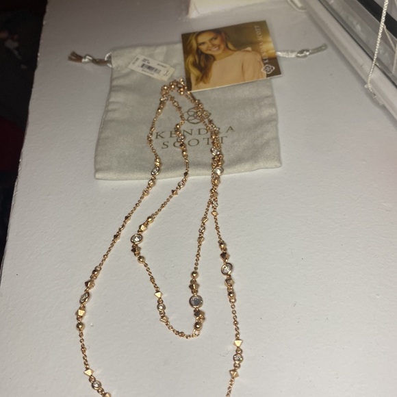❤️NWT❤️ Addison Rose Gold 20” Long Necklace Dichroic Glass with Dust Bag - Picture 5 of 5